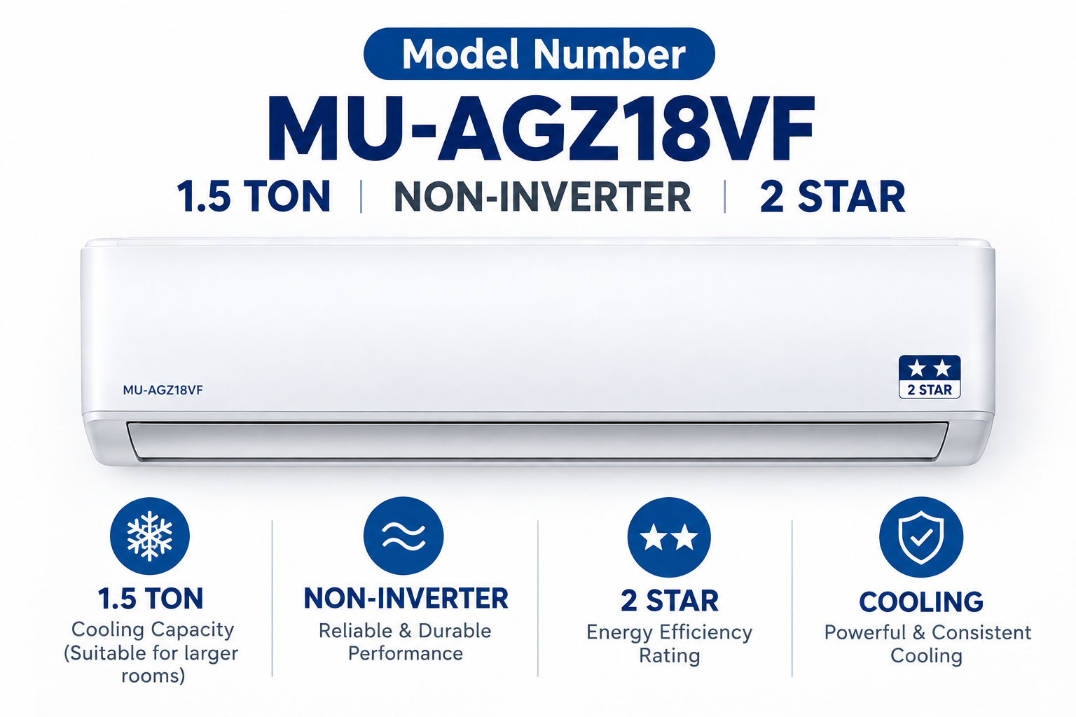 MITSUBISHI 1.5TON NON-INVERTER AIR CONDITIONERS
