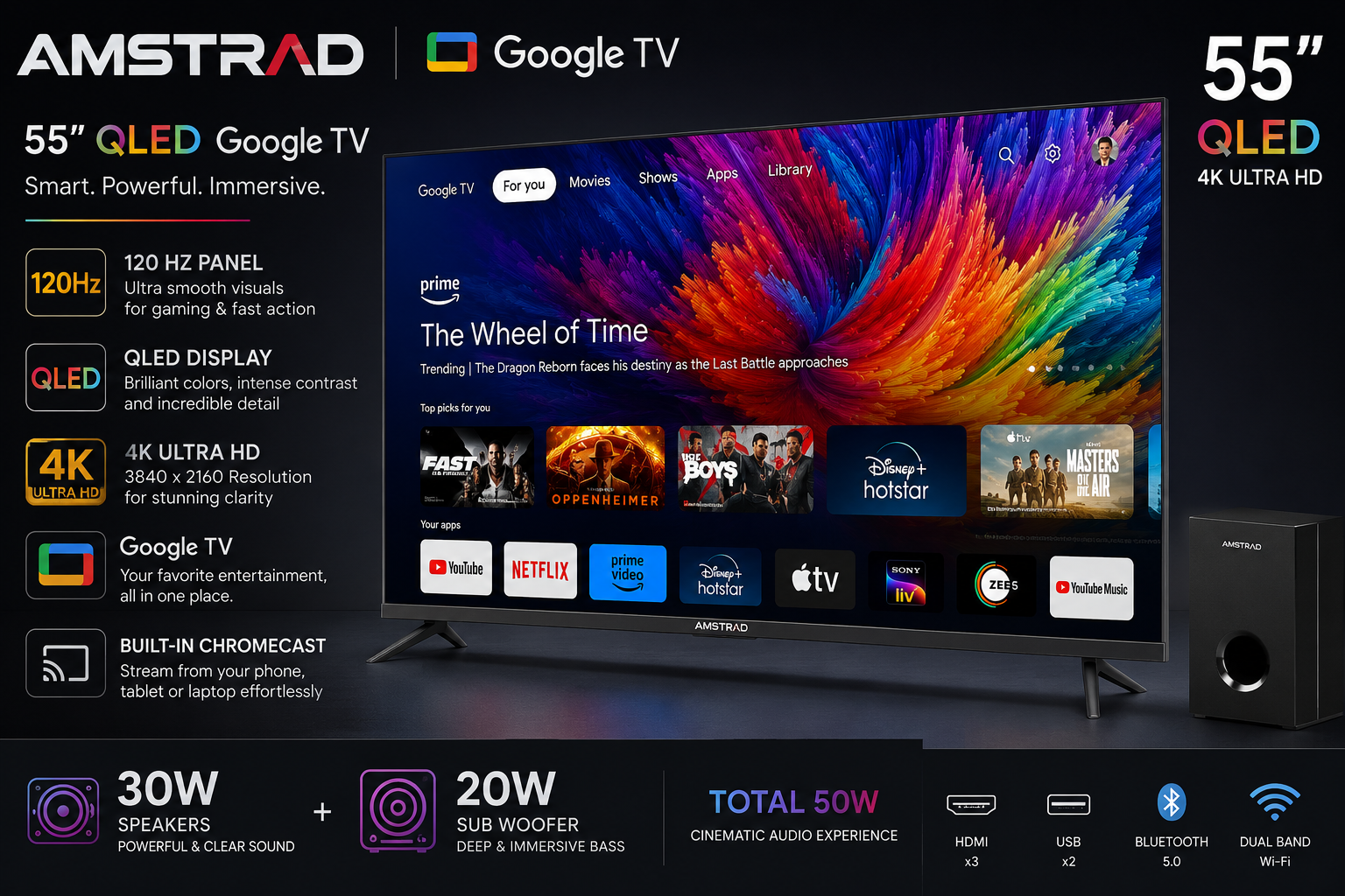 AMSTRAD 55 inch Google TV QLED